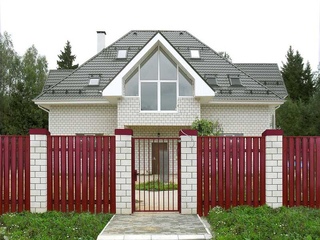 Штакетник Twin фигурный Grand Line 0,45 Drap RR 32 Темно-Коричневый 1 - в «Монолит-Металлопрокат».